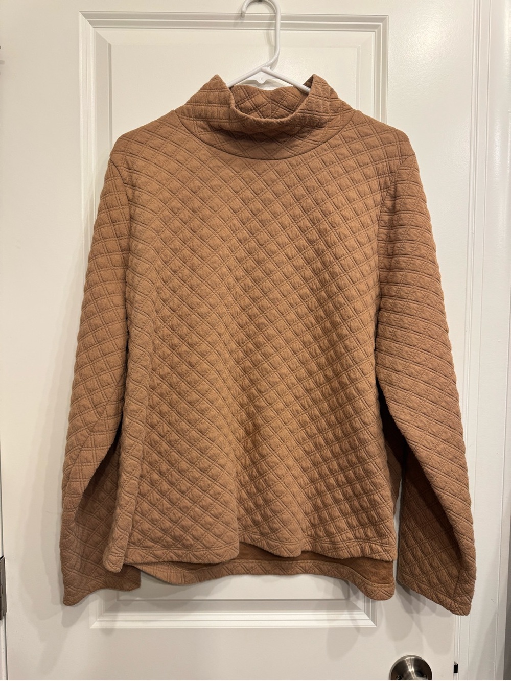 J. Crew Quilted Turtleneck Sweater - Camel Brown - Picture 2 of 3